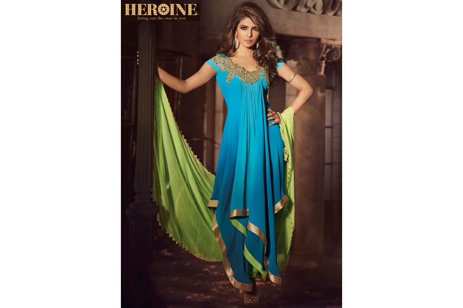 priyanka chopra blue lehenga